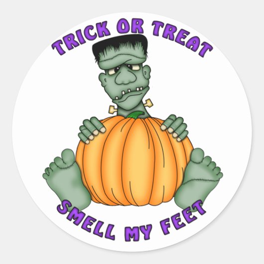 Ruik mijn voeten Halloween Ronde Sticker (Voorkant)