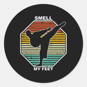 Ruik mijn voeten Karate Judo Teakwondo Kickboxen Ronde Sticker
