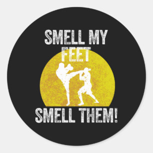 Ruik mijn voeten met de martial Artist Taekwondo Ronde Sticker
