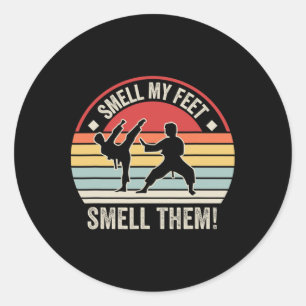 Ruik mijn voeten met Karate Taekwondo Ronde Sticker