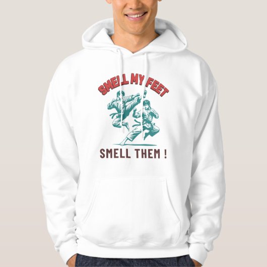 Ruik mijn voeten Ruik ze Mannen vrouwen Martial Ar Hoodie (Voorkant)