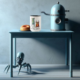 Ruik onze voeten Monster Buddies Custom Tweekleurige Koffiemok