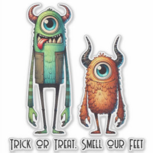Ruik onze voeten Monster Buddies Cut Vinyl Sticker