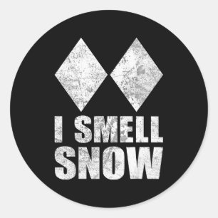 Ruik sneeuw skien freestyle moeilijk diamant ronde sticker