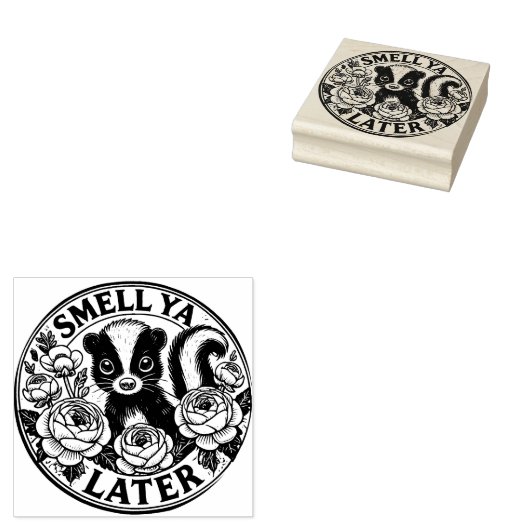 Ruik Ya Later Skunk Rubberstempel (Gestempeld)