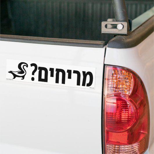 Ruiken? Hebreeuwse Bumpersticker (Op Truck)