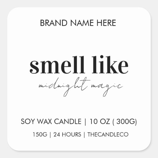 Ruiken naar Midnight Magic Candle Label (Voorkant)