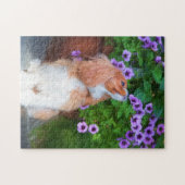 Ruiken Petunias Cavalier King Charles Spaniel Legpuzzel (Horizontaal)