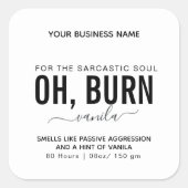 Ruikt naar grappig kaarsenetiket vierkante sticker (Voorkant)