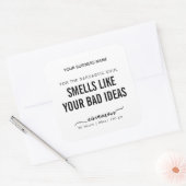 Ruikt naar grappig kaarsenetiket vierkante sticker (Envelop)