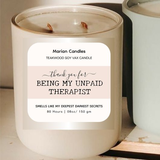 Ruikt naar grappig kaarsenetiket vierkante sticker