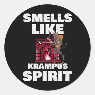Ruikt naar Krampus Spirit Christmas Horror Demon Ronde Sticker