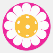 RUILEN Schattigee pickleball madeliefjes classic r Ronde Sticker (Voorkant)