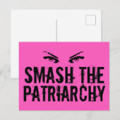 Ruim de Feminist van het Patriarchy Citaat Roze Briefkaart (Voorkant / Achterkant)
