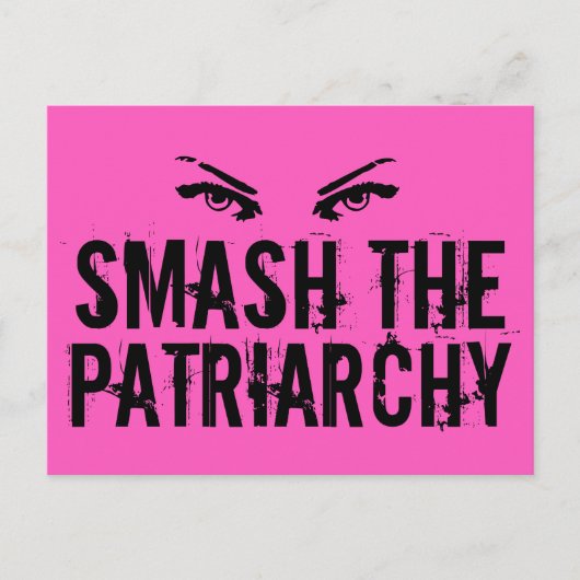 Ruim de Feminist van het Patriarchy Citaat Roze Briefkaart (Voorkant)