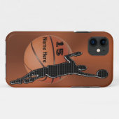 Ruime Basketball iPhone 6S Hoesje NAAM en NUMMER (Achterkant (horizontaal))