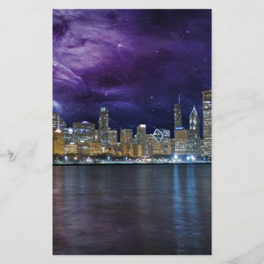 Ruimige Chicago Skyline Briefpapier (Voorkant)
