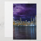 Ruimige Chicago Skyline Briefpapier (Voorkant / Achterkant)
