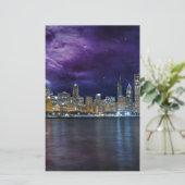 Ruimige Chicago Skyline Briefpapier (Staand voorkant)