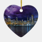 Ruimige Chicago Skyline Keramisch Ornament (Voorkant)
