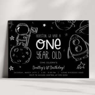 Ruimte 1e Verjaardag - Houston uitnodiging