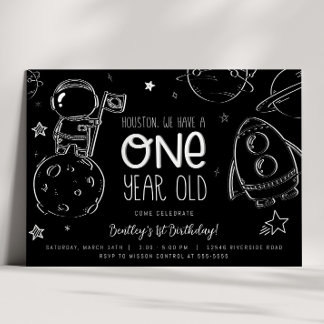 Ruimte 1e Verjaardag - Houston uitnodiging