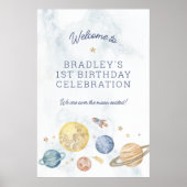 Ruimte 1e Verjaardag Poster Welkomstbord (Voorkant)