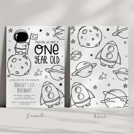 Ruimte 1e Verjaardagsfeestuitnodiging - Houston ON Kaart