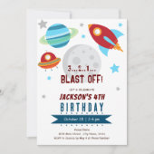 Ruimte 4e verjaardag kaart (Voorkant)