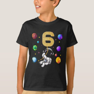 Ruimte 6 jaar oud 6e verjaardag t-shirt