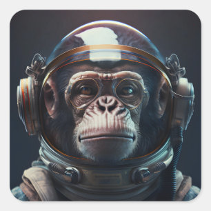 Ruimte Aap Vierkante Sticker