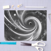 Ruimte Abstract Zwart-wit Tissuepapier (Craft)