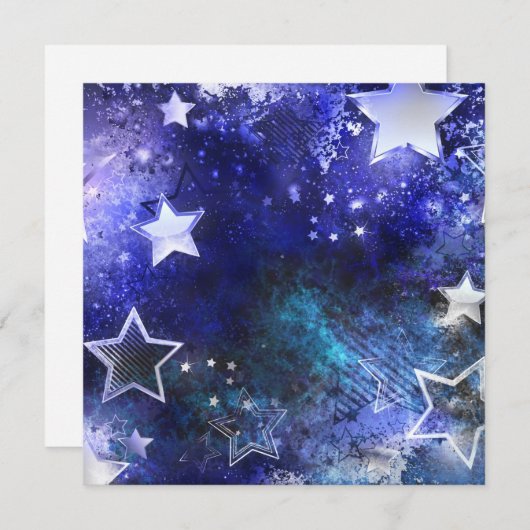 Ruimte-achtergrond met sterren aankondiging (Voorkant / Achterkant)