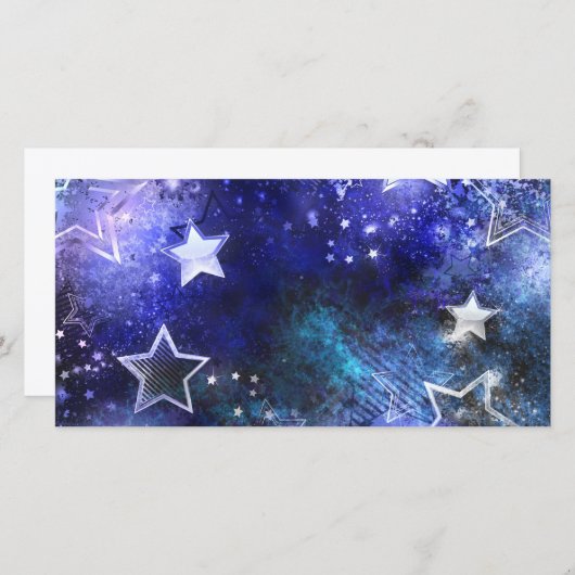 Ruimte-achtergrond met sterren aankondiging (Voorkant / Achterkant)
