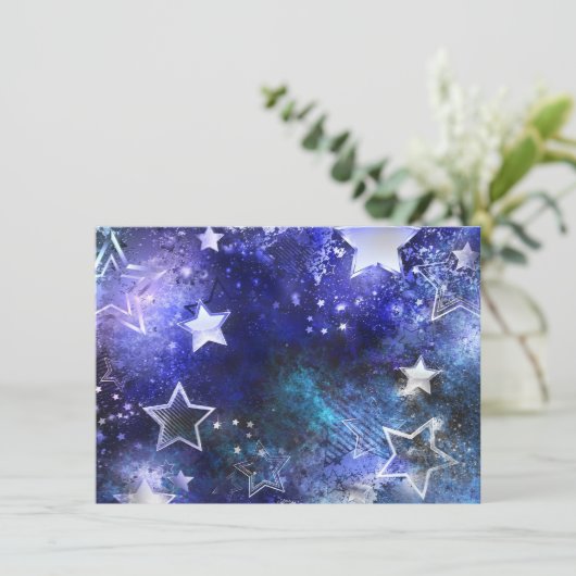 Ruimte-achtergrond met sterren aankondiging (Staand voorkant)