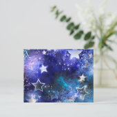 Ruimte-achtergrond met sterren aankondigingskaart (Staand voorkant)