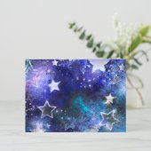 Ruimte-achtergrond met sterren advieskaart (Staand voorkant)