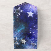 Ruimte-achtergrond met sterren all in one uitnodiging (Buitenkant)