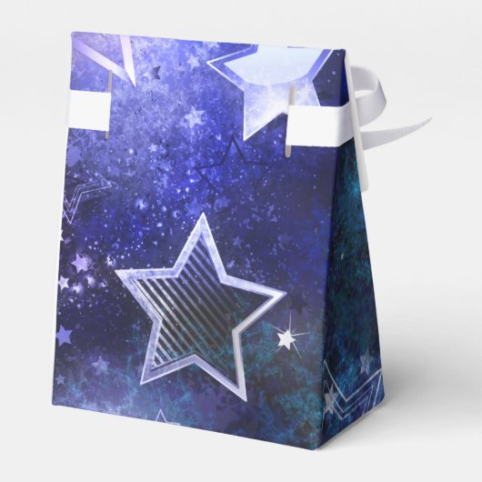 Ruimte-achtergrond met sterren bedankdoosjes (Achterkant)