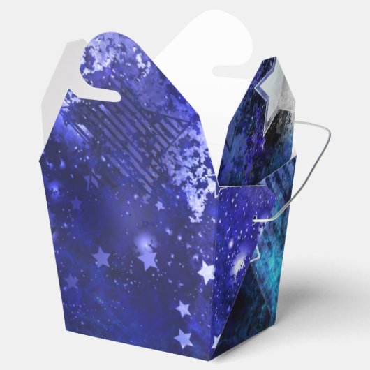 Ruimte-achtergrond met sterren bedankdoosjes (Geopend)