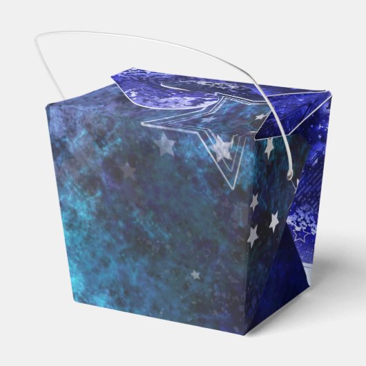 Ruimte-achtergrond met sterren bedankdoosjes (Achterkant)