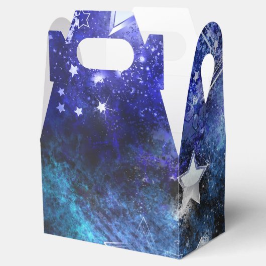 Ruimte-achtergrond met sterren bedankdoosjes (Geopend)
