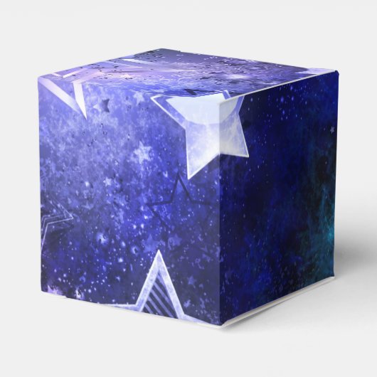 Ruimte-achtergrond met sterren bedankdoosjes (Achterkant)