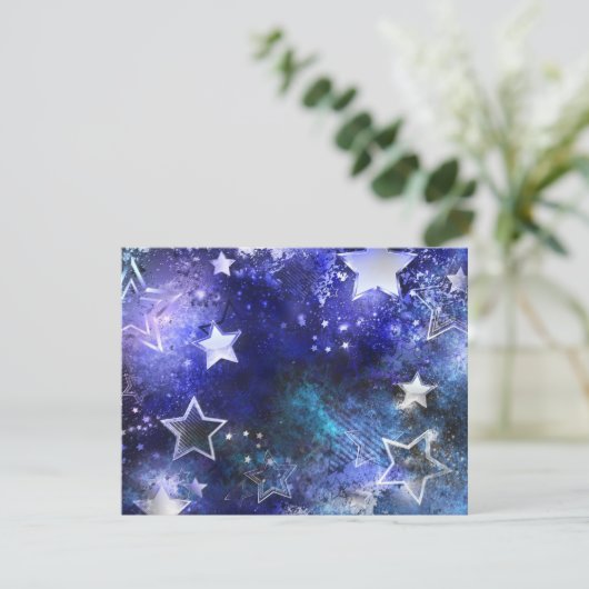 Ruimte-achtergrond met sterren bedankkaart (Staand voorkant)