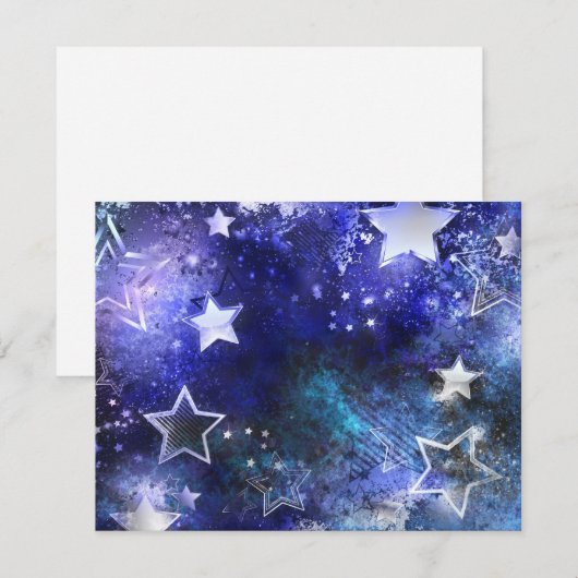 Ruimte-achtergrond met sterren bedankkaart (Voorkant / Achterkant)