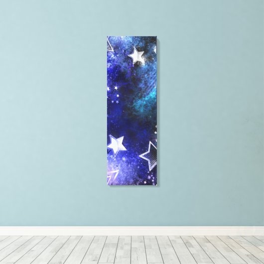 Ruimte-achtergrond met sterren canvas afdruk (Insitu (Houten vloer))