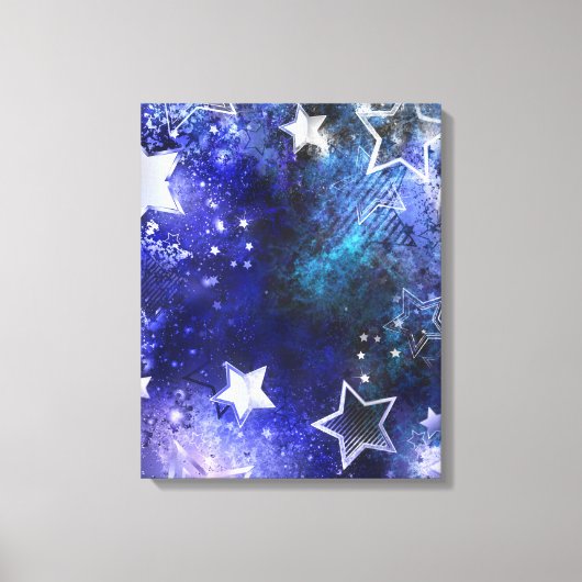 Ruimte-achtergrond met sterren canvas afdruk (Voorkant)