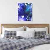 Ruimte-achtergrond met sterren canvas afdruk (Insitu (Slaapkamer))