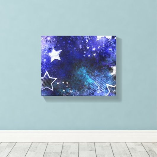 Ruimte-achtergrond met sterren canvas afdruk (Insitu (Houten vloer))