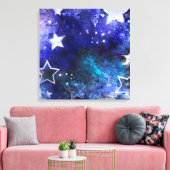 Ruimte-achtergrond met sterren canvas afdruk (Insitu (Woonkamer))